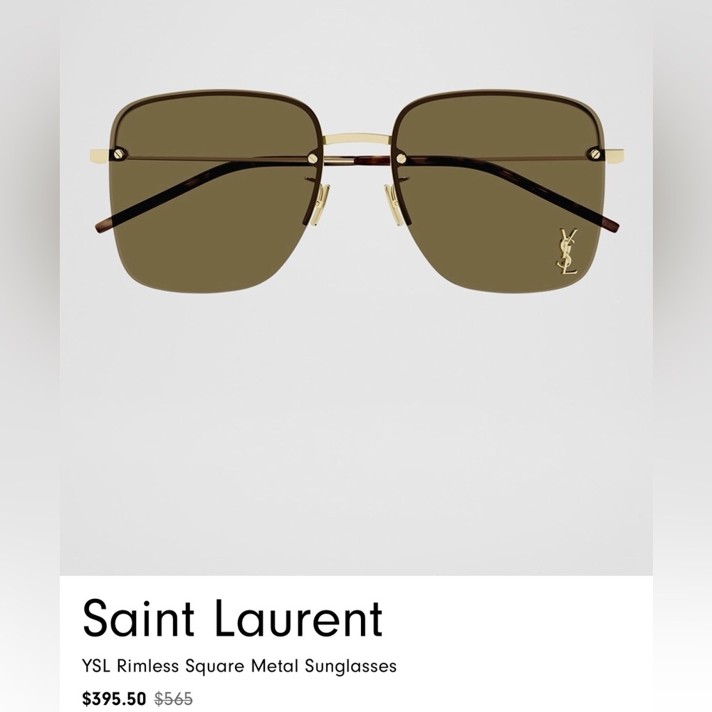 Saint Laurent Olive and Gold Sunglasses